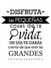 Disfruta de las pequeñas cosas, y se consciente del gran valor que tienen!